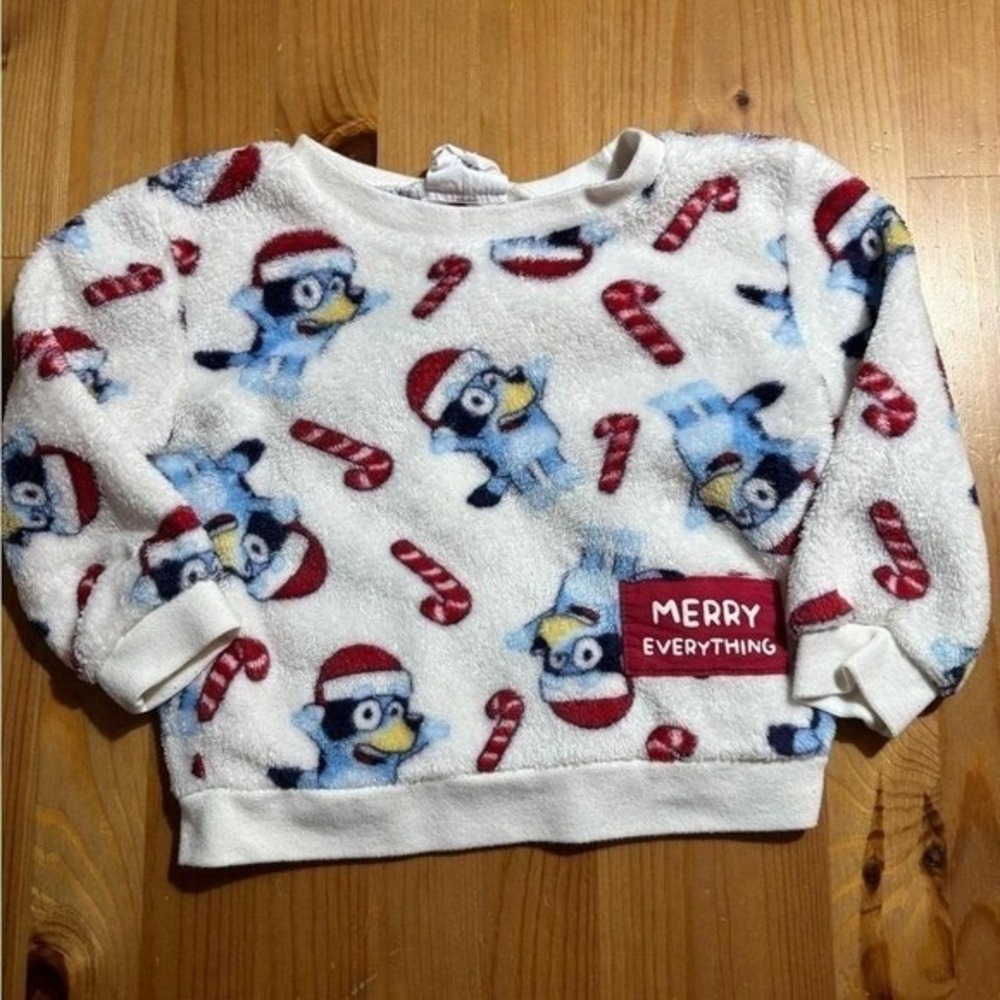 Toddler Soft Fleece Bluey‎ Christmas Sweater Size 18M